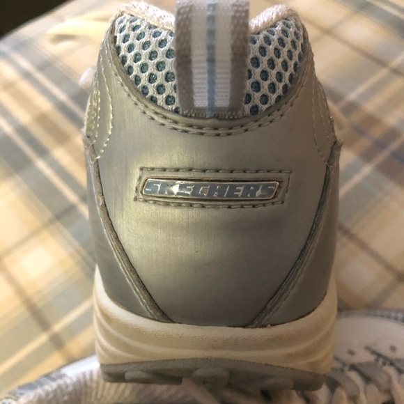 Skechers shape ups runners/walking/shoes blue / white size  7.5 leather - Picture 5 of 9